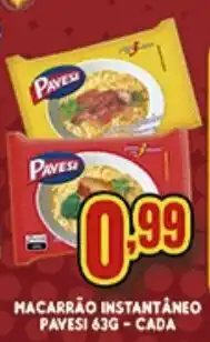 Supermercados Cristal Macarrao Instantaneo Pavesi 63g cada oferta