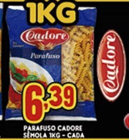 Supermercados Cristal Parafuso Cadore Semola 1kg cada oferta