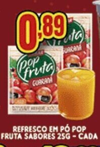 Supermercados Cristal Refresco em po Pop Fruta Sabores 25g cada oferta