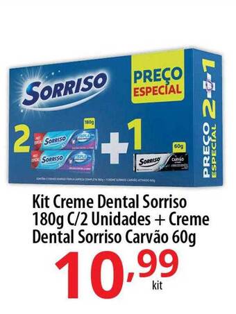 Akki Atacadista Kit creme dental sorriso + creme dental sorriso carvão oferta