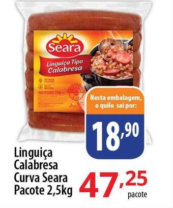 Akki Atacadista Linguiça calabresa curva seara oferta