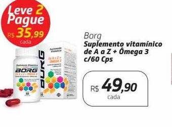 Drogal Borg suplemento vitamínico de a a z + ômega 3 c 60 cps oferta
