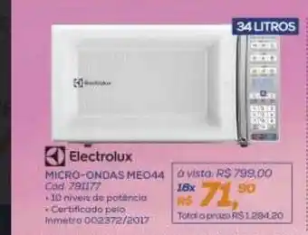 Lojas Colombo Electrolux micro-ondas meo44 oferta