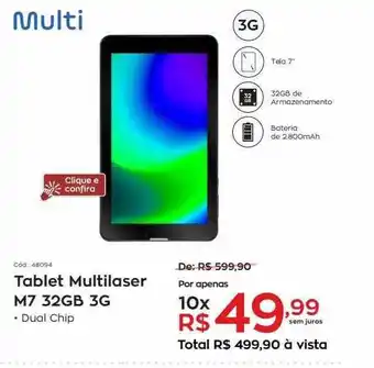 Tablet multilaser m7 32gb 3g multi