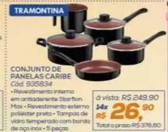 Lojas Colombo Conjunto de panelas caribe tramontina oferta