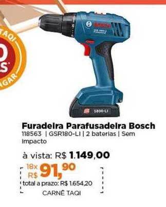Lojas TaQi Furadeira parafusadeira bosch oferta