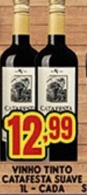 Supermercados Cristal Vinho Tinto Catafesta Suave 1L cada oferta