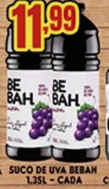 Supermercados Cristal Suco de Uva Bebah 1.350ml oferta
