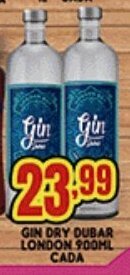 Supermercados Cristal Gin Dry Dubar London 900ml cada oferta