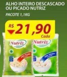 Alho Inteiro Descascado ou Picado Nutriz 1.1kg