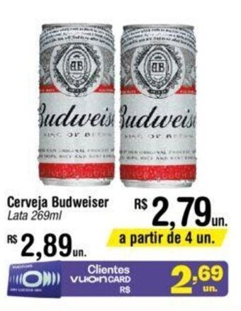 Fort Atacadista Cerveja Budweiser 269ml oferta