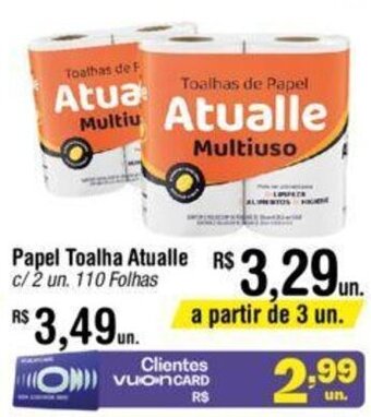 Fort Atacadista Papel Toalha Atualle c/2 un 110 folhas oferta