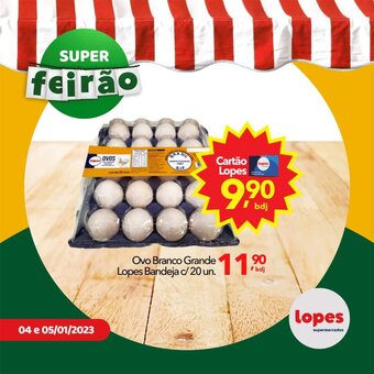 Lopes Supermercados Ovo Branco Grande Lopes Bandeja c/20 un. oferta