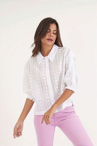 Opção Jeans Blusa tonia branco oferta