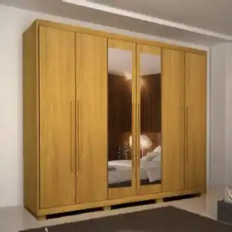 Sipolatti Guarda roupa casal com espelho 6 portas amarok bom pastor oferta