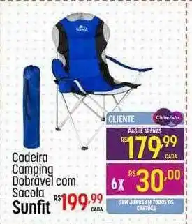 Muffato Cadeira camping dobrável com sacola sunfit oferta