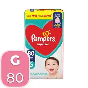 Supermercados Mateus Fralda descartável infantil pampers supersec g pacote 80 unidades leve mais pague menos oferta