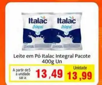 Leite em pó italac integral pacote