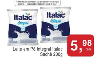Mineirão Atacarejo Leite em pó Intgeral Italac sachê 200g oferta