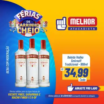 Melhor Atacadista Bebida Vodka Smirnoff Tradicional 998ml oferta