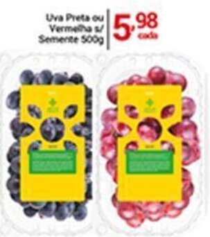 Uva Preta ou Vermelha sem semente 500g