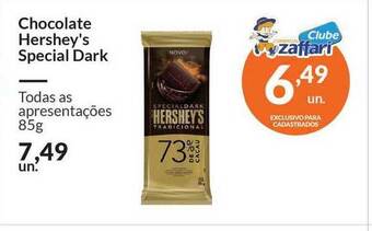 Zaffari Chocolate Hershey's Special Dark 85g oferta