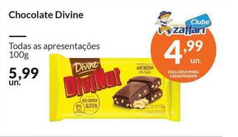Zaffari Chocolate Divine 100g oferta