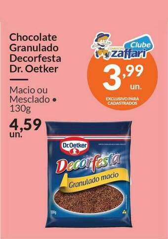 Zaffari Chocolate Granulado Decorfesta Dr. Oetker 130g oferta