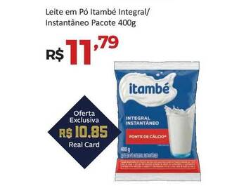 Villarreal Supermercados Leite Em Pó Itambé Integral Instantâneo 400g oferta