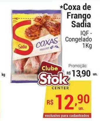 Stok Center Coxa De Frango Sadia 1kg oferta