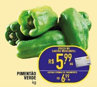 Mercantil Rodrigues Pimentão verde kg oferta