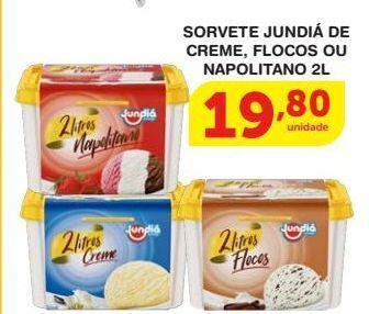 Roldão Sorvete jundiá de creme, flocos ou napolitano 2l oferta