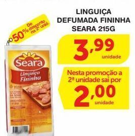 Roldão Linguiça defumada fininha seara 215g oferta