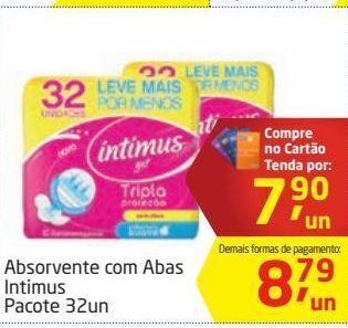 Tenda Atacado Absorvente com abas intimus 32un oferta