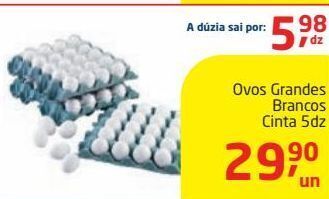 Tenda Atacado Ovos grandes brancos cinta 5dz oferta