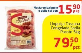 Tenda Atacado Linguiça toscana congelada sadia 5kg oferta