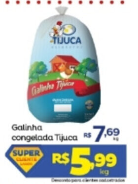 Super Lagoa Galinha congelada Tijuca 1kg oferta
