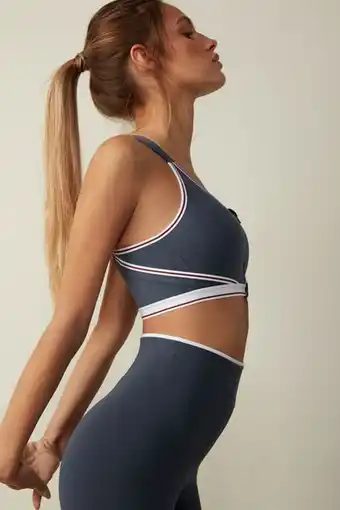 Top brassiere com zíper in action com interior em algodão supima - branco