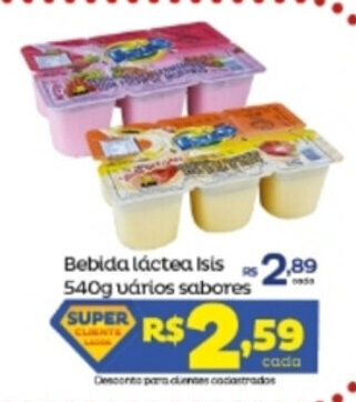 Super Lagoa Bebida lactea Isis 540g varios sabores oferta