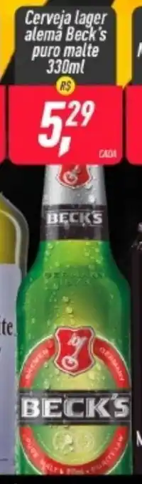 Frangolândia Cerveja Lager alema Beck's puro malte 330ml oferta