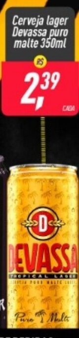 Frangolândia Cerveja lager Devassa puro malte 350ml oferta