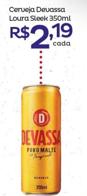 Super Lagoa Cerveja Devassa Loura Sleek 350ml oferta