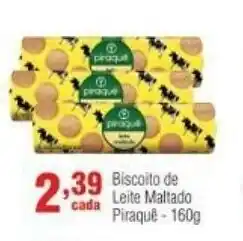 Veran Supermercados Biscoito de Leite Maltado Piraque 160g oferta
