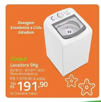 Lojas Lebes Consul lavadora 9kg oferta