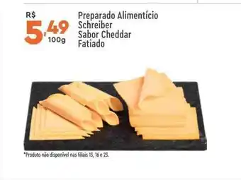 Preparado alimenticio schreiber sabor cheddar fatiado