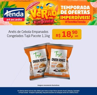 Tenda Atacado Anéis de Cebola Empanados congelados Tajá pacote 1.1kg oferta