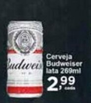 Rossi Supermercado Cerveja Budweiser Lata 269ml oferta