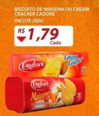 Biscoito de Maisena ou cream Cracker Cadore 200g