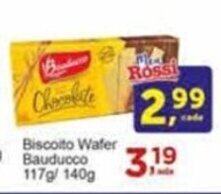 Rossi Supermercado Biscoito Wafer Bauducco 117g/140g oferta
