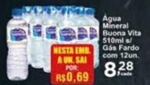 Rossi Supermercado Água mineral Buona Vita 510ml s/ gas Fardo com 12un oferta
